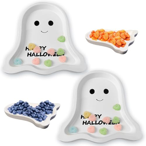 2PCS Ciotola per Caramelle Di Halloween,Ciotole per Spuntini Di Halloween,Decorazioni Da Tavola,Piatti Da Dessert, Caramelle, Snack, Decorativo per Casa, Scrivania, Tavolo per Feste, Cibo, Club,Cucina