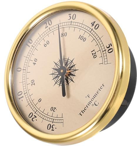 OSALADI Thermomètre Mesure Précise Température L'humidité Rond Mural en Alliage Aluminium Magnésium Affichage Clair pour Chambre Intérieur pour