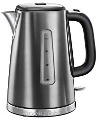 Russell Hobbs Hervidor de Agua Eléctrico Luna Moonlight Grey - 1,7 litros, 2400 W, Filtro Extraíble, Zona de Ebullición Rápida, Base de 360°, Indicador Nivel de Agua, Acero Inoxidable, Gris - 23211-70