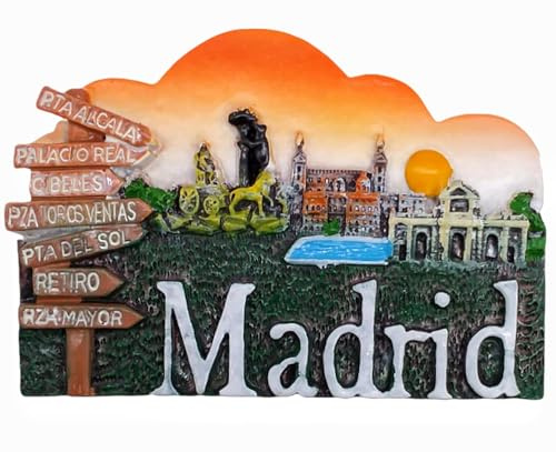 Imán 3D Madrid España para nevera, recuerdo de viaje, regalo para decoración del hogar, cocina, nevera, calcomanía magnética