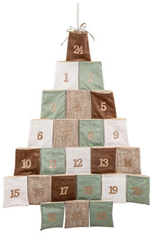 Rayher 46555000 Calendario de Adviento con forma de abeto, 95x64 cm, Para rellenar