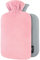 Wärmflasche mit Bezug – Weicher Premium Vliesbezug – 1,8l groß Wärmeflasche, Wärmflasche Kinder, Bettflasche für Erwachsene - Rosa