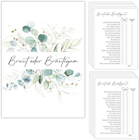 50 x Braut oder Bräutigam Hochzeitsquiz Hochzeitsspiel Hochzeitsspiele für Gäste Hochzeitsspiel Brautpaar Hochzeitsgeschenk Hochzeitsfeier Boho