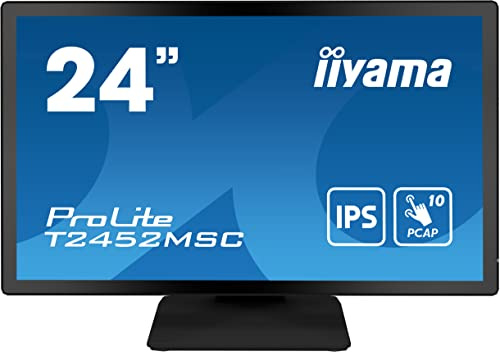 iiyama T2452MSC-B1 24 Bonded PCAP 10P Táctil, 1920x1080, Panel IPS, Flat Bezel Free Glass Front, HDMI, Displayport, 360cd/m² (Táctil), USB Hub 2X 3.0, Altavoces, Cámara Web incorporada & Micrófono