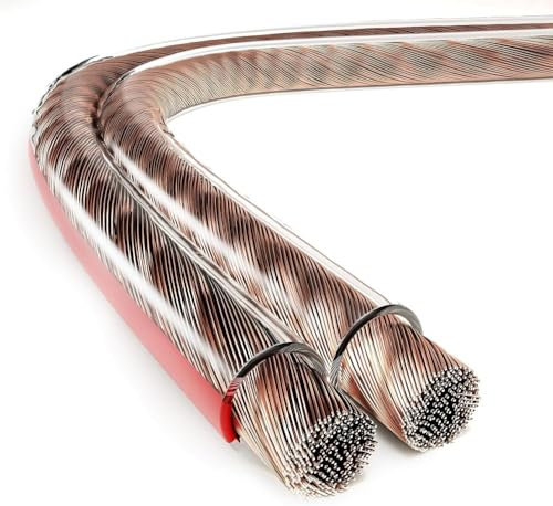 ETEC, per altoparlanti 30 metri, cavo per altoparlanti CCA, sezione cavo 2x2,50 mm², trasparente