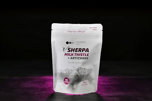 vSherpa Milk Thistle Silymarin & Artichoke Extract, Premium Vegan Dietary Supplement for Liver Health Support and Detox, Antioxidant Support, Non-GMO, Gluten-Free, GMP-Certified, 60 Capsules