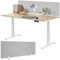 tectake® Schreibtisch Trennwand, Akustik Polster, Tischtrennwand, Sichtschutz Schreibtisch, Schallschutz Büro, Schule oder Home Office, Pinnwand, einfache Montage ohne Bohren, 130 x 40 cm - grau