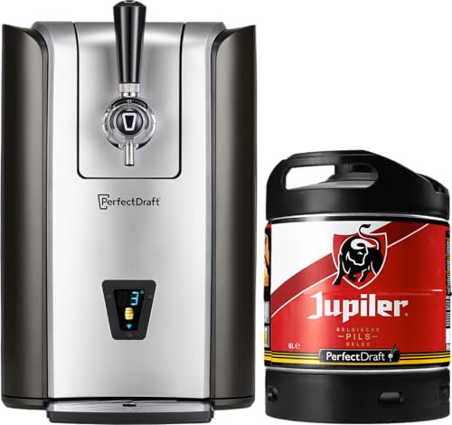 PerfectDraft Pro – Pack Tireuse À Bière + 1 Fût Jupiler 6L – Machine Pression À Domicile – Refroidissement À 3°C – 30 Jours Fraîcheur – Écran LED Température – Idée Cadeau Amateur Bière
