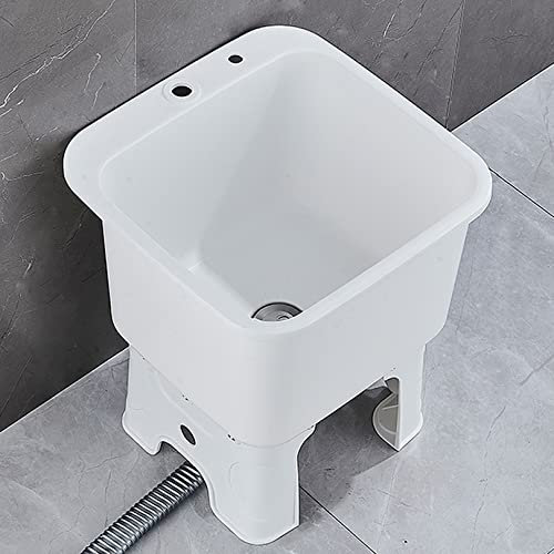 Slop Sinks,Commercial Mop Sink, Large Capacity Deepening Sink, Floor-Standing Mop Sink Suitable for Washing Room, Basement, Shop (40cm)