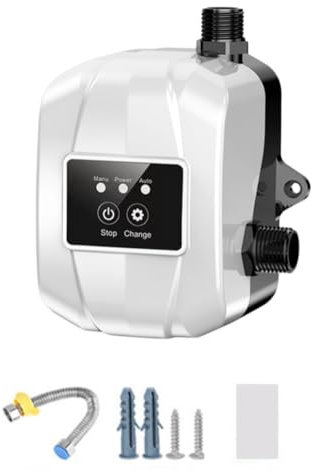 Tuesoa Pompe de Surpression D'Eau de Domestique 150P, Sûre et Silencieuse, pour Arroseur, Douche de Cuisine, Jardin, Toilettes Suspendues, Sans Perforation - Fiche B de L'UE