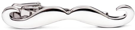 HONEY BEAR 1.5/1.97“/2.2 Mens/Boys Moustache Beard Tie Clip Bar for Skinny Narrow Size/Normal Size Tie for Business Wedding Gift, 3.8cm/5cm/5.6cm (Silver 5cm)