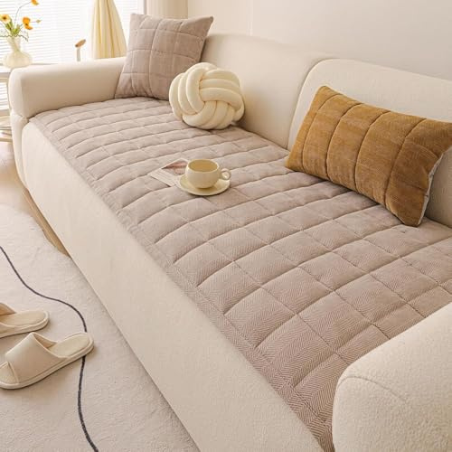 Sofftäcke 3-4 Sits Sofföverdrag L-form, Sofföverdrag För Hundar Soffkuddar Fönsterbrädemattor, Sofftäcke För Vardagsrum Möbelskydd Mjuk Hundmatta(Khaki,70cmx150cm/28x59in)