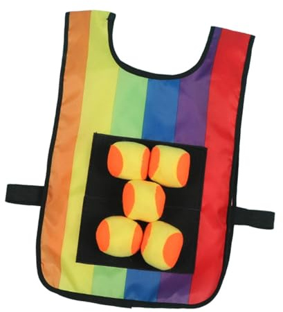 Xgdsnly Set da Gioco per Bambini con Giubbotto Bersaglio per Dodgeball E 5 Palline Adesive Realizzate in Tessuto Oxford per Divertenti Giochi Interattivi per, Bambini Colorati