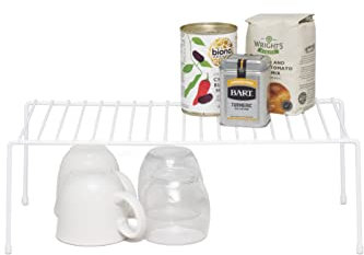 simplywire – Küchenschrank-Organizer – Aufbewahrungsregal – Weißer kunststoffbeschichteter Stahl