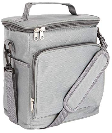 Nicola Spring Grey Insulated Cooler Picnic Lunch Bag Soft Sided BBQ Lunchbag Camping Cool Bag with Shoulder Strap