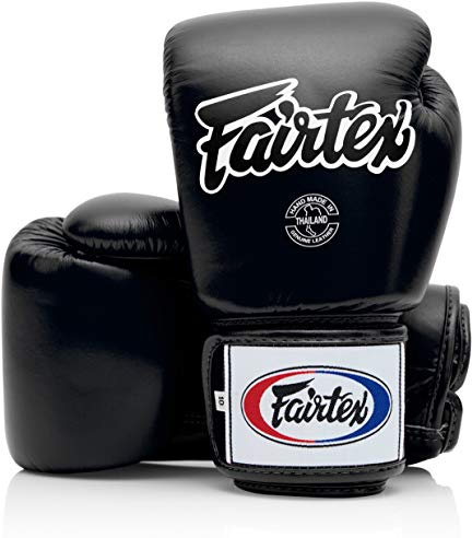 Fairtex BGV1 Muay Thai Boxtraining Sparring Handschuhe für Männer, Frauen, Kinder | MMA Handschuhe für Kampfsportarten | Hochwertige, leichte & stoßdämpfende Boxhandschuhe(16 oz-Schwarz)