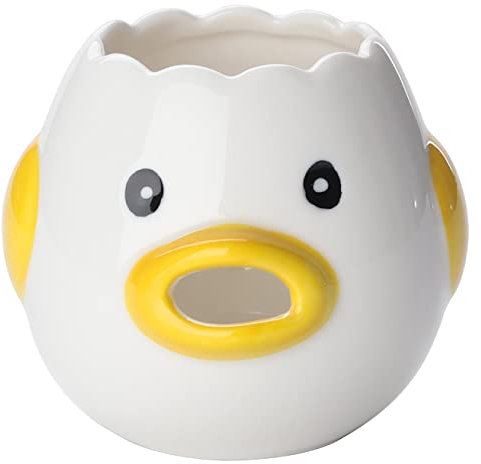 Eiertrenner Set Eigelb Weiß Separator Keramik Weiß Eigelb Filter Eierteiler für Kochen Küche Gadget (Gelb)