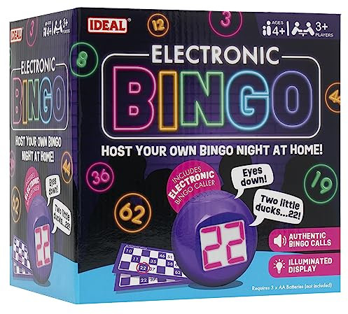 Ideal | Electronic Bingo: Host your own Bingo night at home! | Family Games | 3+ Players | Ages 8+