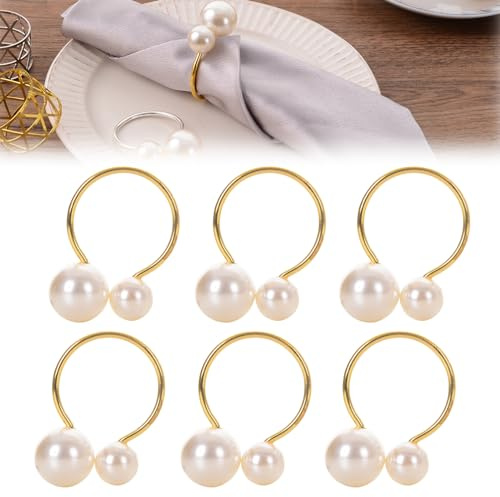 6 Stück Serviettenringe Gold, Serviettenringe Weihnachten, Serviettenring, Servietten Ringe, Servietten Ring, Servietten Ring Gold