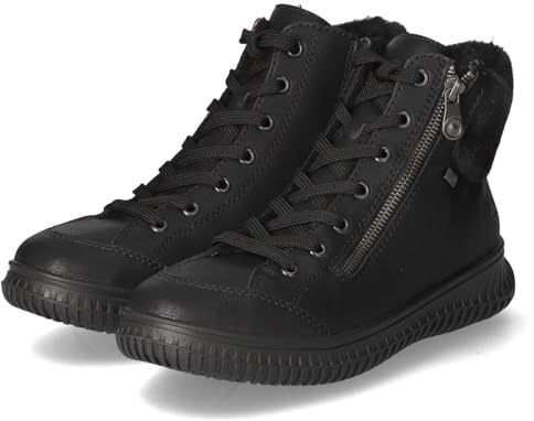 Rieker Bottes à lacets pour femme noires, Noir, 36 EU