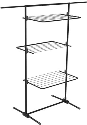 Rörets Wäscheständer Triple+ Black – ausklappbaren Ablagen – 70x58x137 cm – 16 m Trockenfläche - Design und Qualität von Schwedens stärkster Trockenständermarke
