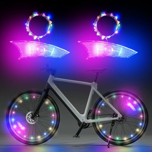 flintronic 2 st cykelhjulsljus, cykel LED-hjulljus med 3 blinkande lägen, vattentät LED-lampa neon däck pekljus hjul ekrar cykel hjulljus cykel hjulljus
