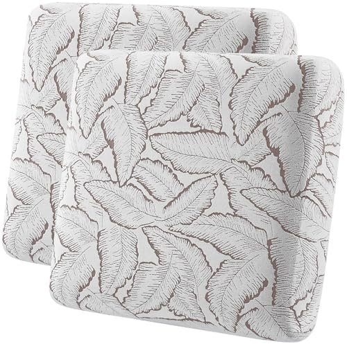 Fuloon Sofa Seat Covers, Soft Knitted, Coffee Reed, Set of 2, Stretch Fit, Washable, Stain Resistant, Scratch Resistant, Easy Installation