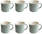 Nexvoro 14 Ounce (420ml) Porcelain Mugs, Set of 6 Coffee Mugs for Tea, Milk, Hot Cocoa, Ice Green