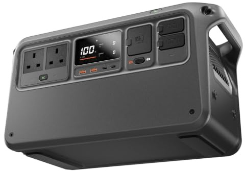 DJI Power 1000 V2 Portable Power Station, 2600W Stable Output Solar Generator 1024Wh LFP LiFePO4 Battery, 37m Ultra-Fast Charging Off-Grid Generator for Home Backup Outage Outdoors RV Camping