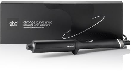 ghd Chronos Curve Max Wand 38mm Hair Curler in Black - for Loose Waves that Last All Day, Fast, Easy, Frizz-Free Curls, No Extreme Heat Damage - Ideal for Long Hair (UK Plug)