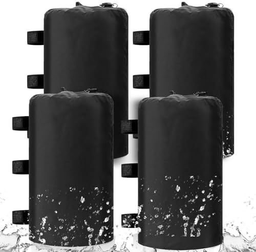 Juego de 4 bolsas de peso de agua de 10 litros 500D con base de pie para pabellón, con agua, rellenables con agua, bolsas de peso para pabellones exteriores, carpas de jardín, carpas de jardín, color