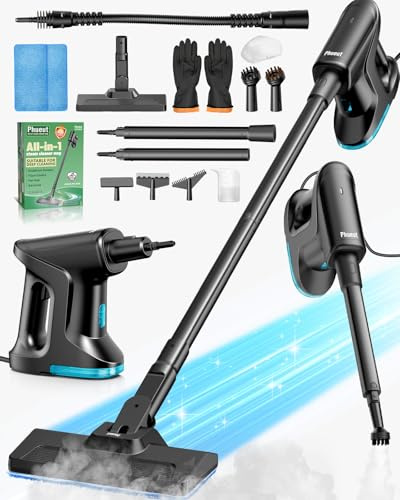 Heavy Duty Steam Mop for Floor Cleaning, 14-in-1 Lightweight and Detachable Handheld Steam Cleaner with Multi-Purpose&Powerful, No-Chemical Floor Steamer for Home|Hardwood|Tile|Walls|Grout|BBQ|Windows