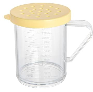 Restaurantware 10 oz Clear Plastic Dredge Spice Shaker - Restaurant Style - Polycarbonate - Yellow Coarse Lid - Seasoning, Sugar, Spice Shaker - 1ct Box - RW Base -