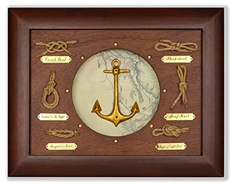 SAILINGSTORY Nautical Wall Decor Knot Board Frame Maritime Decor Coastal Anchor Decor