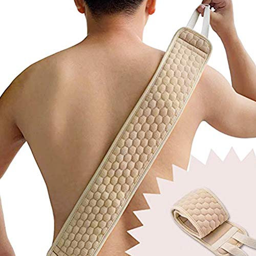 Rückenbürste Lange 82cm, Doppelseitiger Peeling-Körperwäscher, Luffa Körperbürste Tiefenreinigung und Belebung Ihrer Haut, Rückenwäscher, Körperreiniger für Männer und Frauen