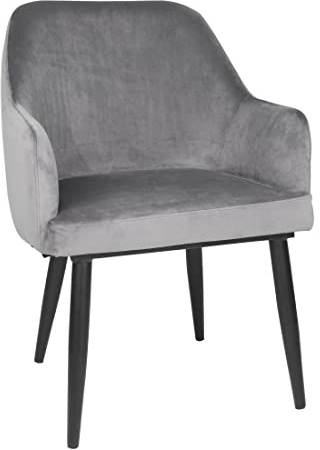 Bolero Dining Chairs Grey Velvet Effect (2 Pack) FX071