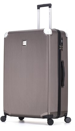 ATX Luggage Extra Large Suitcase Super Lightweight Durable ABS Hard Shell Suitcase with 4 Dual Spinner Wheels and Built-in TSA Lock (Light Bronze, 32-Inch, 132 Liter)