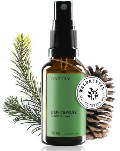 NAKURA Tannenduft Spray für künstlichen Weihnachtsbaum – 30 ml Bio Raumspray Wald Duft | Natürliches Duftspray mit ätherischen Ölen – Raumduft & Aromatherapie für Weihnachtsstimmung ohne Chemie