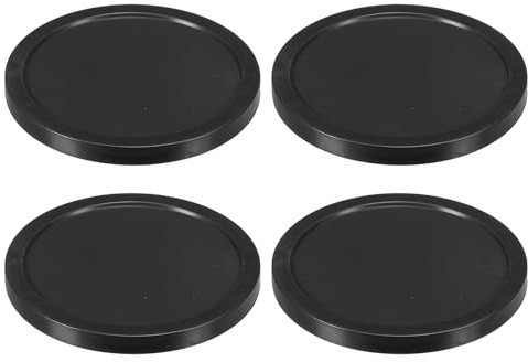 PATIKIL Air Hockey Pucks 8,5 cm, 4 st lufthockey tunga ersättningspuckar för spelbord utrustning tillbehör, svart
