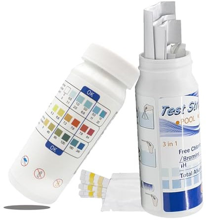 100 Testeur Piscine,3 en 1 Testeur eau Piscine,SPA Testeur ph Piscine Chlore,Test ph Piscine,Testeur de ph Piscine,Testeur Tac Piscine,Testeur Alcalinité Piscine,Mesure ph Piscine,Mesure Tac Piscine