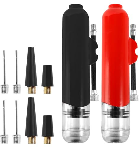 2 Ballpumpe Luftpumpe, Sport Ballpumpe mit Nadelfach Basketballpumpe Fußballpumpe Volleyballpumpe, Tragbare Ballpumpe Luftpumpe mit Nadel für Fußball Basketball Volleyball Rugby Wasserball Balloon