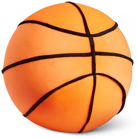 Amazon Basics Baloncesto Peluche Almohada, Juguete Cojín Estilo Deportivo para Cama o Sofá, Decoración Habitación Infantil, Naranja