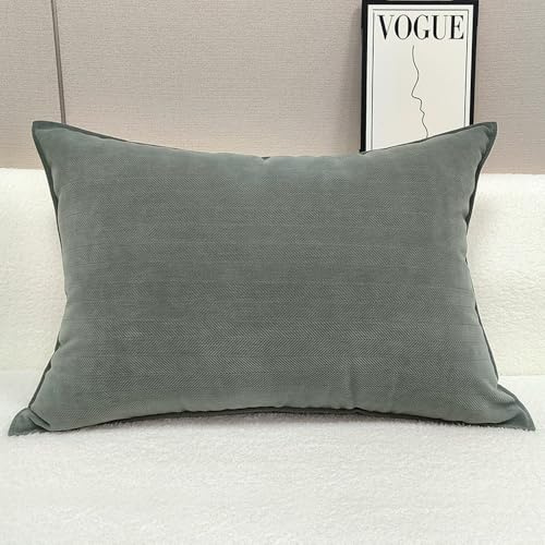 Leichtes, luxuriöses, rechteckiges Plüschkissen, großes Sofakissen mit unsichtbarem Reißverschluss, Rückenlehne, Heimkissen, weich (Größe: 50 x 70 cm, Farbe: Grau)