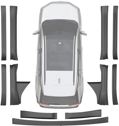 AOMSAZTO Rear Bumper Protector Compatible with Toyota RAV4 2019-2025: ABS Trunk Sill Cover Protector Replacement for Toyota RAV4 Accessories, Black (8PCS Door Sill +2PCS Trunk Sill)