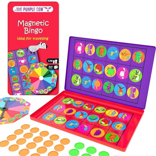 The Purple Cow PC061 Animal Bingo Magnetic Travel Game
