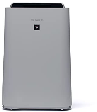 SHARP UA-HD60E-L Luftreiniger (mit Befeuchtungsfunktion, Verbesserung der Luftqualität, Ideal für Allergiker, drei Stufen Filtersystem, HEPA-Filter, Räume bis zu 48 m²) hellgrau