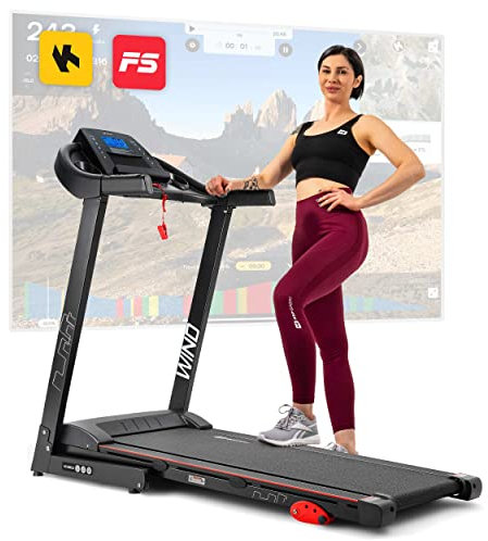 Hop-Sport Laufband für Zuhause HS-1000LB, elektrisch & klappbar, 0.8 bis 14 km/h, Motor: 2,0 PS, Transportrollen, bis 150 kg