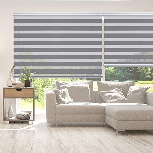 STORESDECO Premium Doppelrollo mit Bohren 250H x 200B cm für Fenster & Türen - Zuverlässiger Licht- & Sichtschutz - Kindersichere Rollos für Fenster mit Bohren & Einfacher Montage - Mit&Ohne Motor