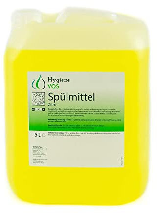 Hygiene Vos Detersivo per lavastoviglie Citro 5 Litri Ecologico ad alto potere sgrassante Detersivo perfetto per gastronomia, industria e casa