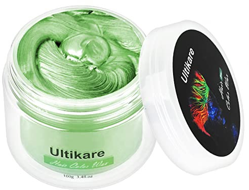 Cera Gris del color del pelo, Ultikare cera de color para el pelo Temporal Cera natural desechable para teñir el cabello en color Cosplay, partido (Verde)